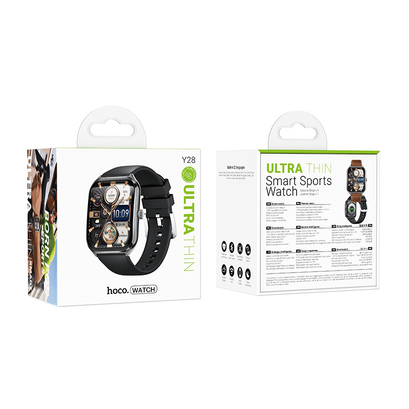 Смарт-часы Hoco Y28 Amoled Smart sports watch (call version) (Black) в магазине vchehle.ua