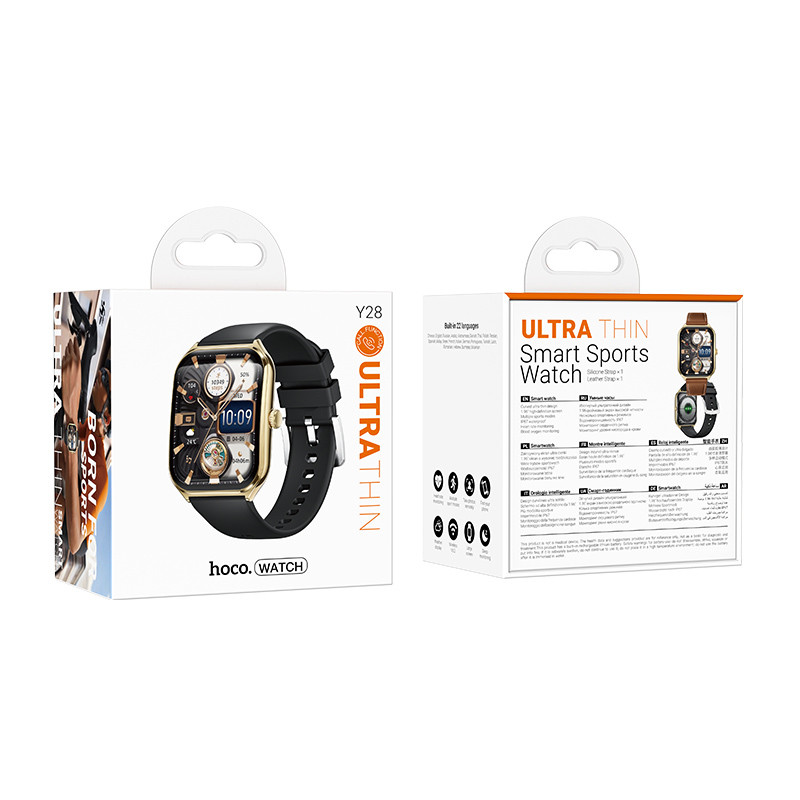 Фото Смарт-часы Hoco Y28 Amoled Smart sports watch (call version) (Gold) в магазине vchehle.ua