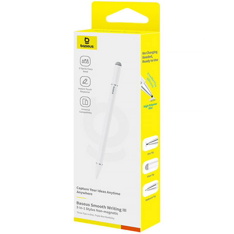 Фото Стилус Baseus Smooth Writing III Series Passive Stylus Non-magnetic (P80080804213) (Moon White) на vchehle.ua
