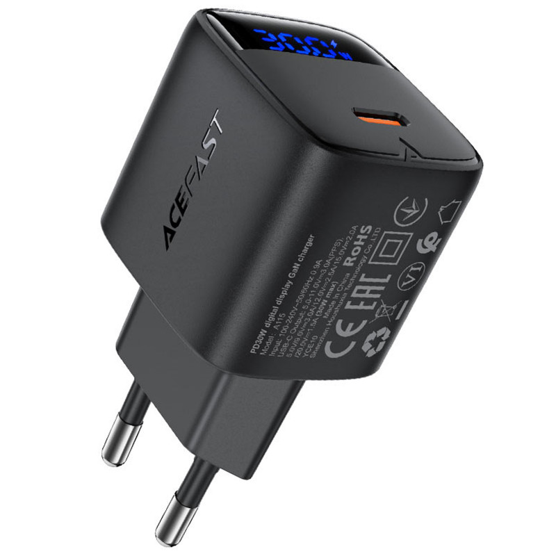 СЗУ Acefast A115 PD30W GaN (1USB-C) (Black)