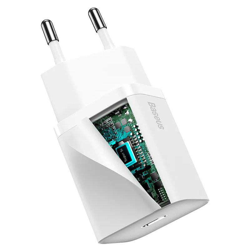 Фото СЗУ Baseus Super Si Quick Charger PD30W (1USB-C) (CCSUP-J) (Белый) на vchehle.ua