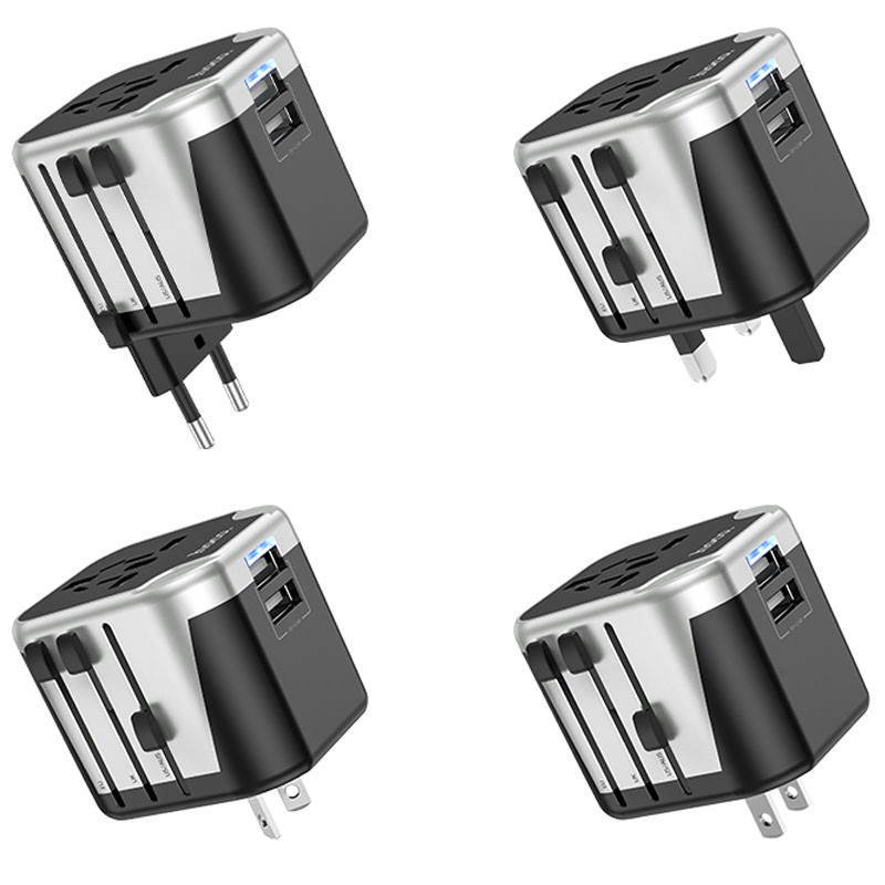 Фото Сетевой универсальный переходник Hoco AC5 Level 2USB+Socket (Black) в магазине vchehle.ua