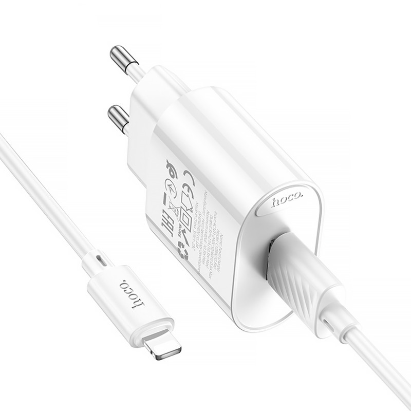 СЗУ Hoco C109A Fighter 10.5W (1USB-A) + кабель USB to Lightning (White) в магазине vchehle.ua