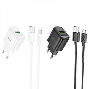 СЗУ Hoco C140A Smart QC3.0 18W (1USB-A) + кабель USB to Type-C