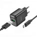 Фото СЗУ Hoco C140A Smart QC3.0 18W (1USB-A) + кабель USB to Type-C (Black) на vchehle.ua