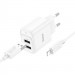 Фото СЗУ Hoco C141A Smart 2.1A (2USB-A) + кабель USB to Lightning (White) в магазине vchehle.ua
