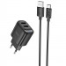 СЗУ Hoco C141A Smart 2.1A (2USB-A) + кабель USB to Type-C (Black)