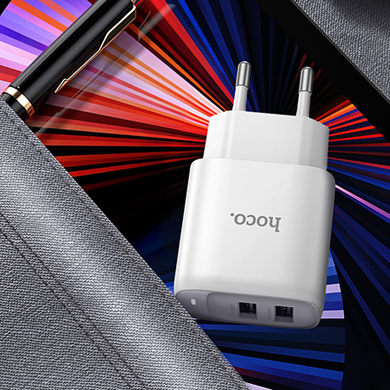 МЗП Hoco C141A Smart 2.1A (2USB-A) (White) в магазині vchehle.ua