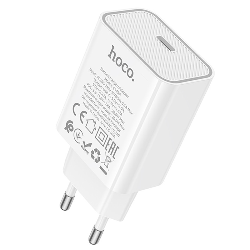 МЗП Hoco C143A Benefit PD20W (1USB-C) (White) в магазині vchehle.ua