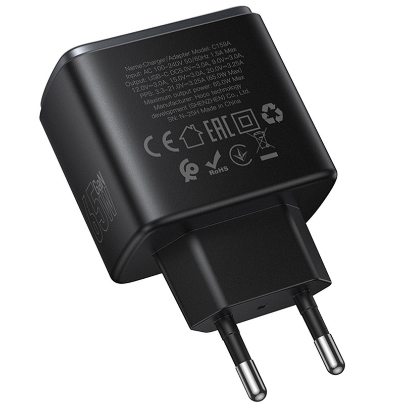 Заказать СЗУ Hoco C159A Upgrade PD65W (1USB-C) (Black) на vchehle.ua