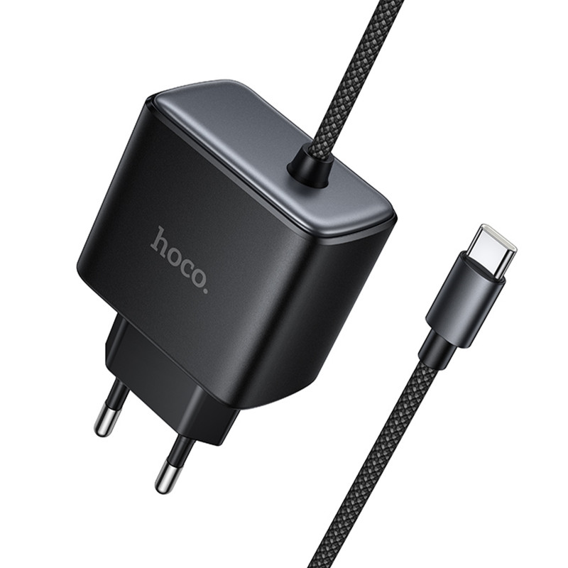 Заказать СЗУ Hoco C163A New PD25W (1USB-C) + встроенный кабель Type-C (Black) на vchehle.ua
