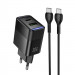 СЗУ Hoco CS112A Lounge PD30W+QC3.0 (1USB-A/1C) + кабель Type-C to Type-C (Black)