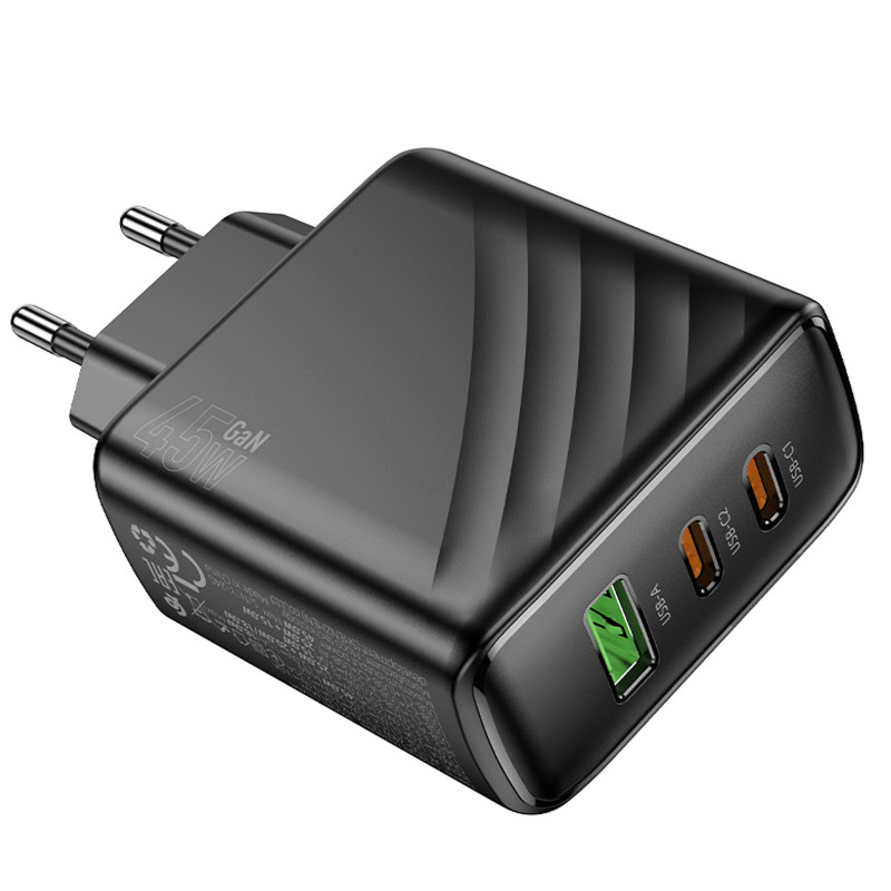 МЗП Hoco CS26A Article PD45W (1USB-A/2C) (Black) в магазині vchehle.ua