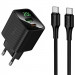 СЗУ Hoco CS83A Excellent with digital display PD20W+QC3.0 (1USB-A/1C) + кабель Type-C to Type-C (Black)