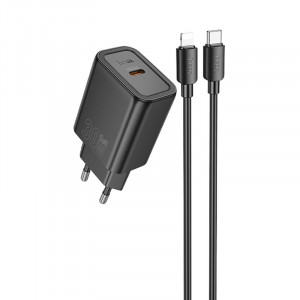 СЗУ Hoco N62 Gentle PD30W (1USB-C) + кабель Type-C to Lightning