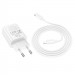 Фото МЗП Hoco N62 Gentle PD30W (1USB-C) + кабель Type-C to Lightning (White) в маназині vchehle.ua