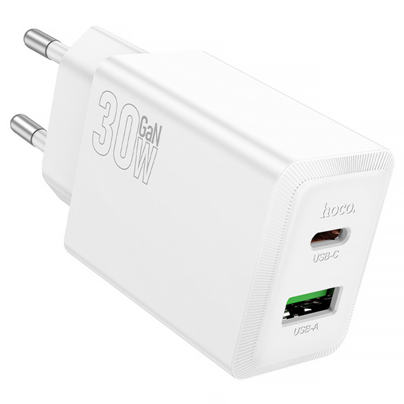 Фото СЗУ Hoco N71 Nuevo PD30W+QC3.0 (1USB-A/1C) (White) в магазине vchehle.ua