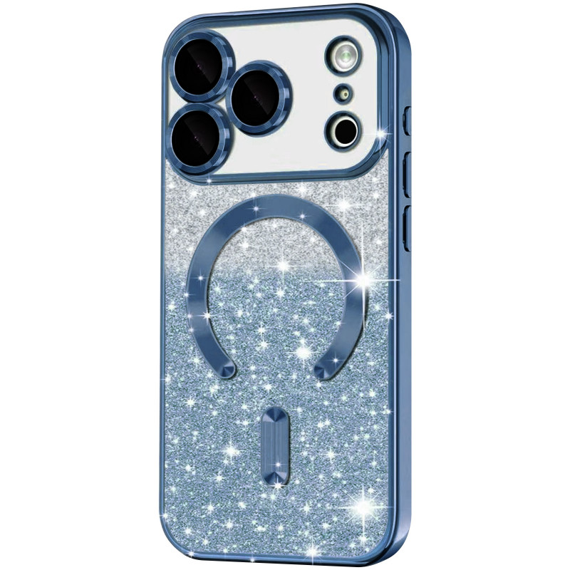 TPU чехол Delight case with Magnetic Safe с защитными линзами на камеру для Apple iPhone 17 Pro (6.3") (Синий / Deep navy)