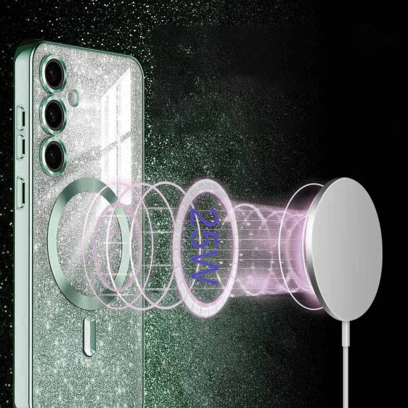 TPU чохол Delight case with Magnetic Safe з захисними лінзами на камеру на Samsung Galaxy S25 FE (Зелений / Green) в магазині vchehle.ua