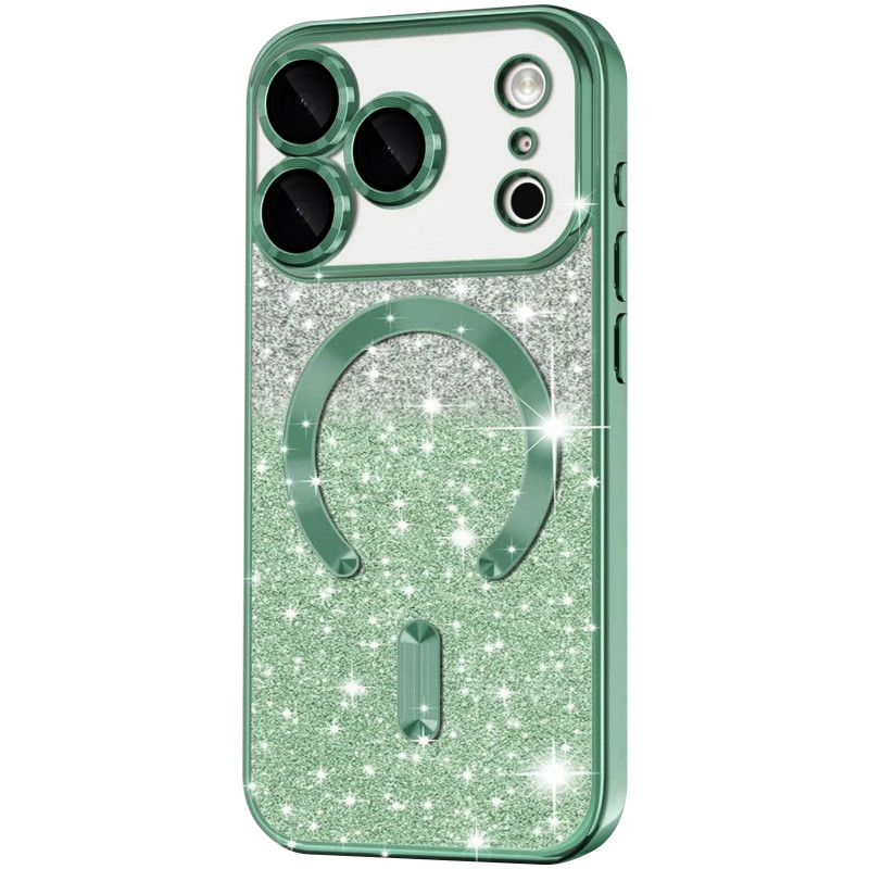 TPU чехол Delight case with Magnetic Safe с защитными линзами на камеру для Apple iPhone 17 Pro Max (6.9") (Зеленый / Green)