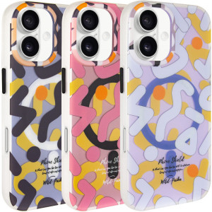 TPU чехол Pastel Chaos with Magnetic Fit для Apple iPhone 16 (6.1")