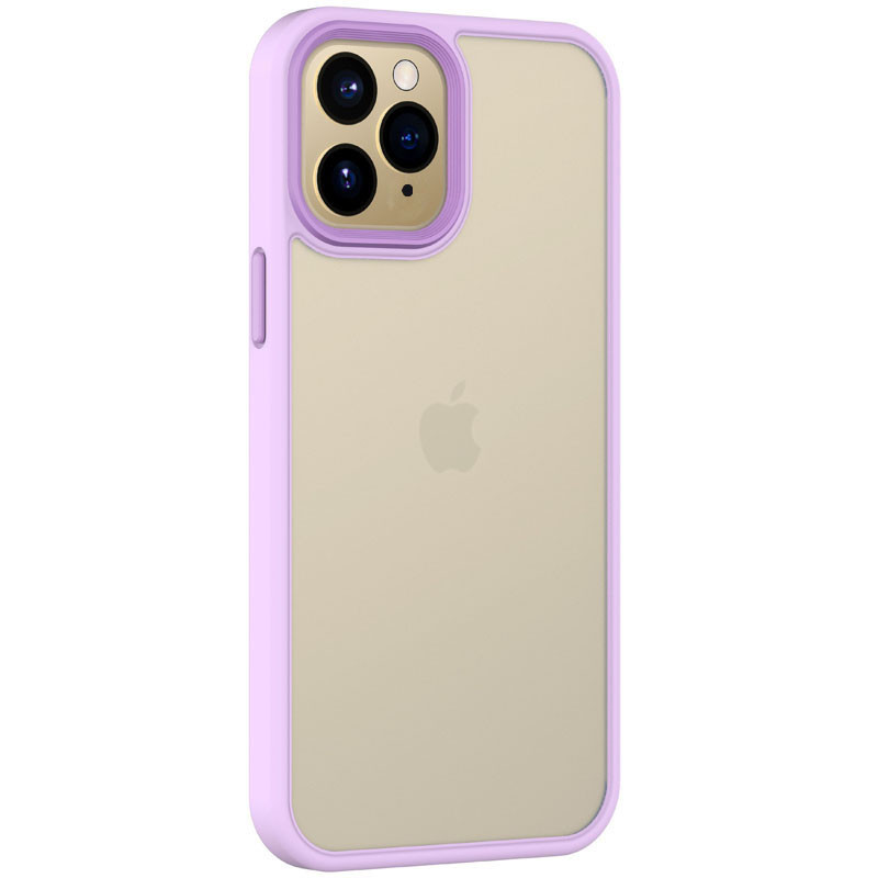 TPU+PC чехол Metal Buttons для Apple iPhone 11 Pro Max (6.5") (Сиреневый / Light Purple)