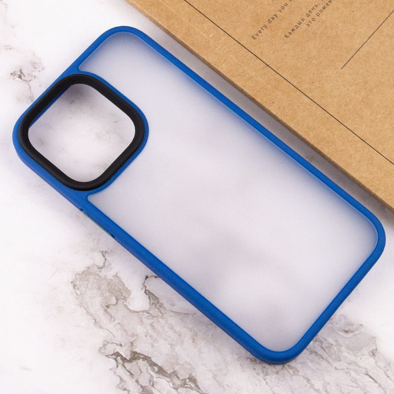 TPU+PC чохол Metal Buttons на Apple iPhone 12 Pro / 12 (6.1") (Блакитний / Light Blue) в магазині vchehle.ua