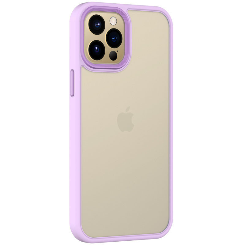 TPU+PC чехол Metal Buttons для Apple iPhone 12 Pro Max (6.7") (Сиреневый / Light Purple)