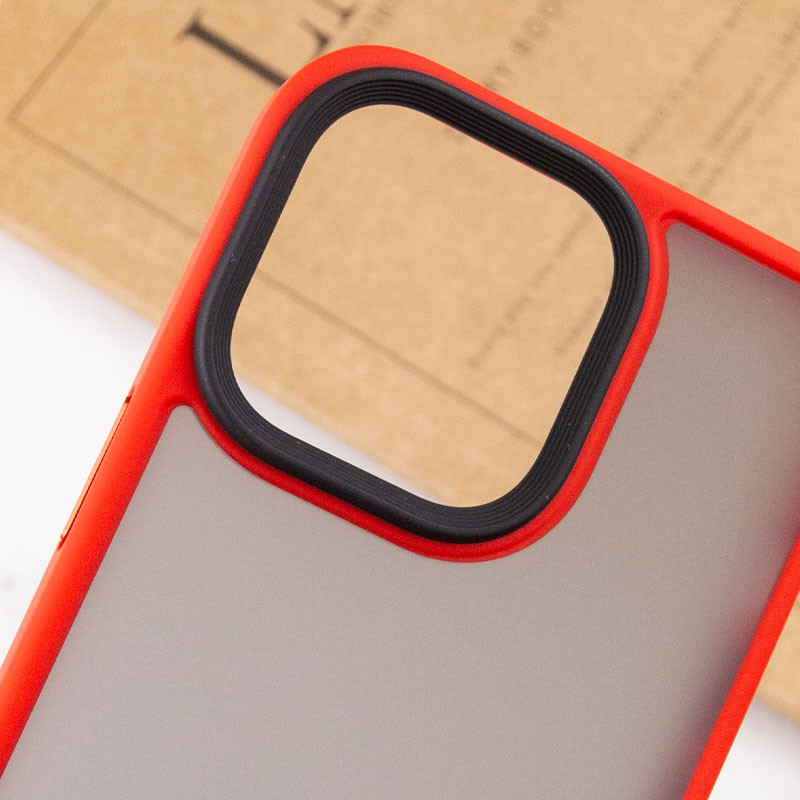 Купить TPU+PC чехол Metal Buttons для Apple iPhone 15 Pro (6.1") (Красный / Red) на vchehle.ua