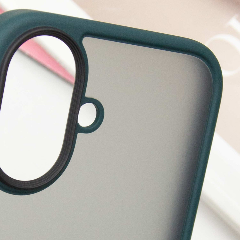 Купить TPU+PC чехол Metal Buttons для Apple iPhone 16 (6.1") (Зеленый / Dark Green) на vchehle.ua