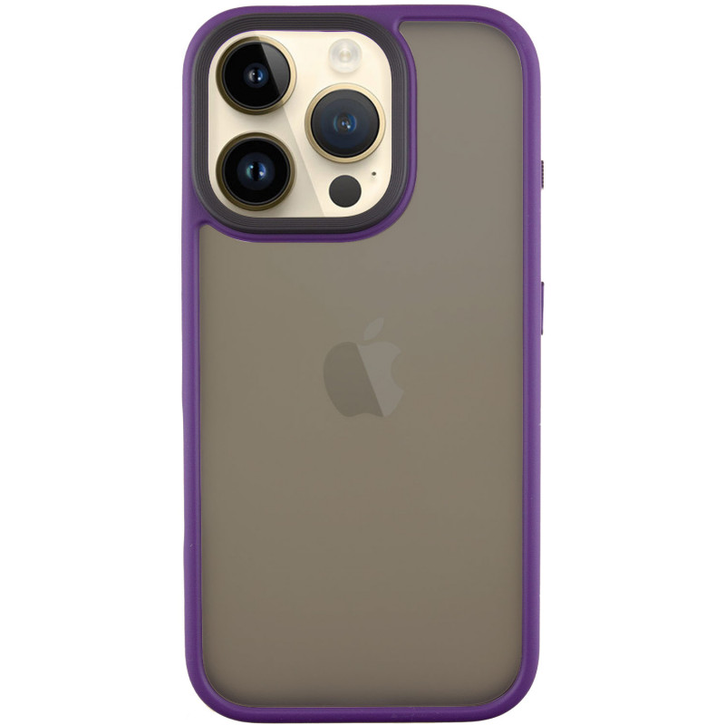 TPU+PC чехол Metal Buttons для Apple iPhone 16 Pro (6.3") (Темно-фиолетовый / Dark Purple)