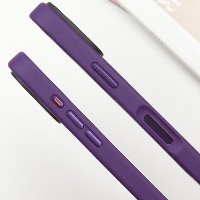 Фото TPU+PC чехол Metal Buttons для Apple iPhone 16 Pro (6.3") (Темно-фиолетовый / Dark Purple) на vchehle.ua