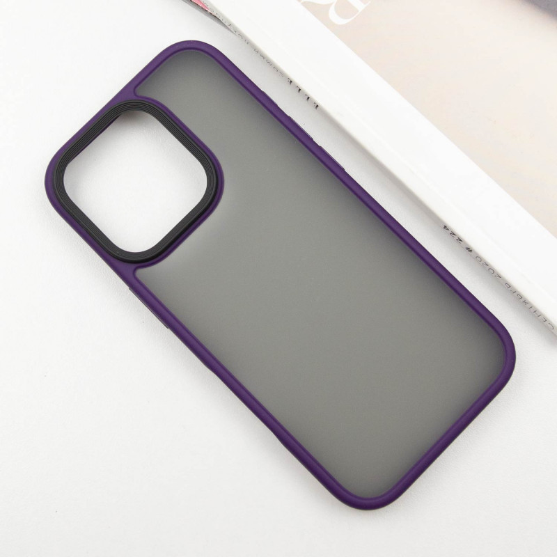 Фото TPU+PC чехол Metal Buttons для Apple iPhone 16 Pro (6.3") (Темно-фиолетовый / Dark Purple) в магазине vchehle.ua