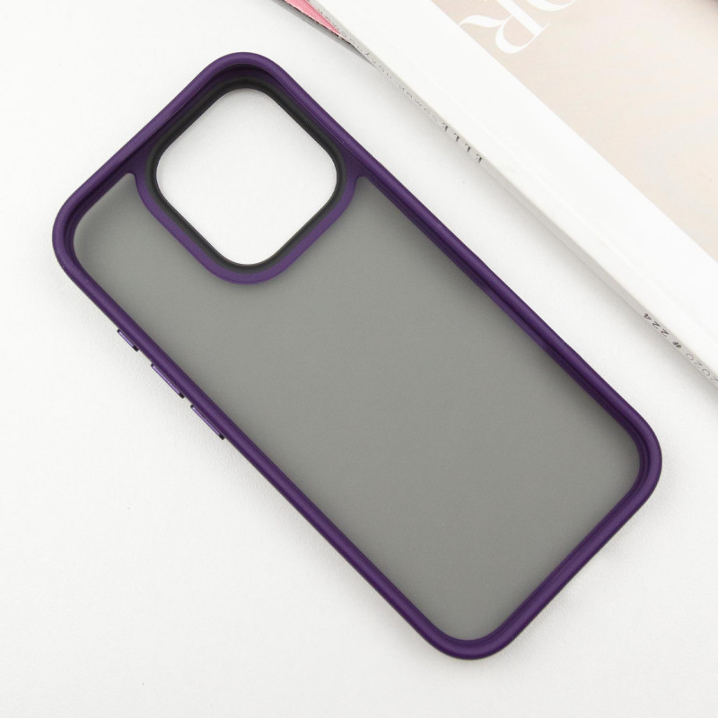 TPU+PC чехол Metal Buttons для Apple iPhone 16 Pro (6.3") (Темно-фиолетовый / Dark Purple) в магазине vchehle.ua