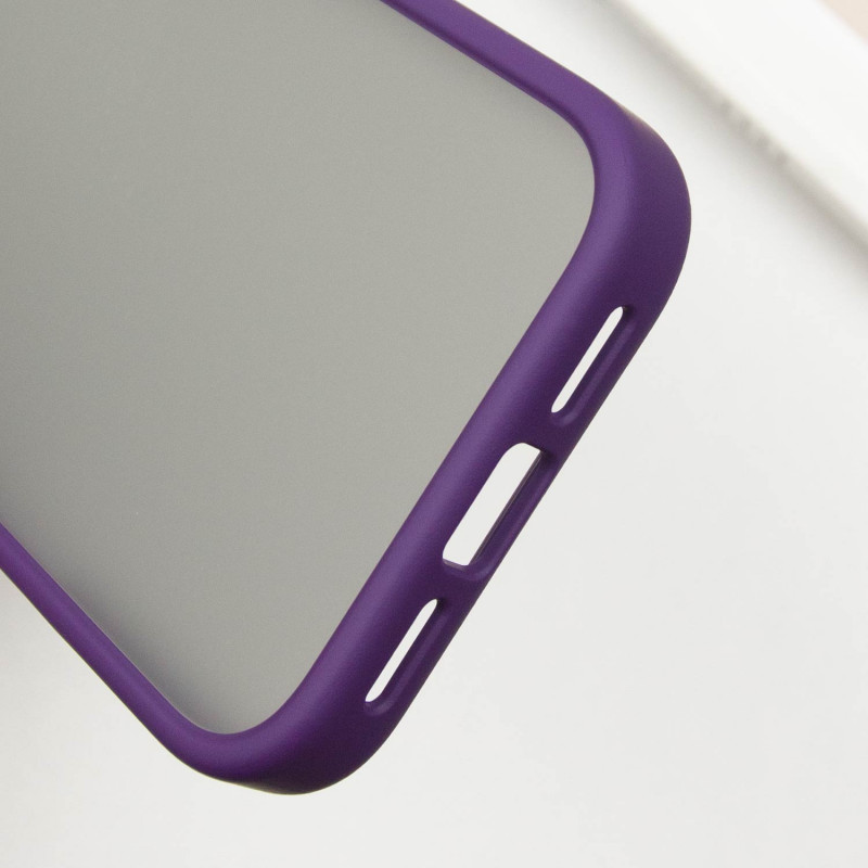 Купить TPU+PC чехол Metal Buttons для Apple iPhone 16 Pro (6.3") (Темно-фиолетовый / Dark Purple) на vchehle.ua