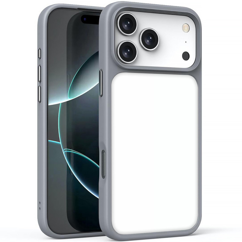 TPU+PC чехол Metal Buttons для Apple iPhone 17 Pro (6.3") (Серый / Grey)