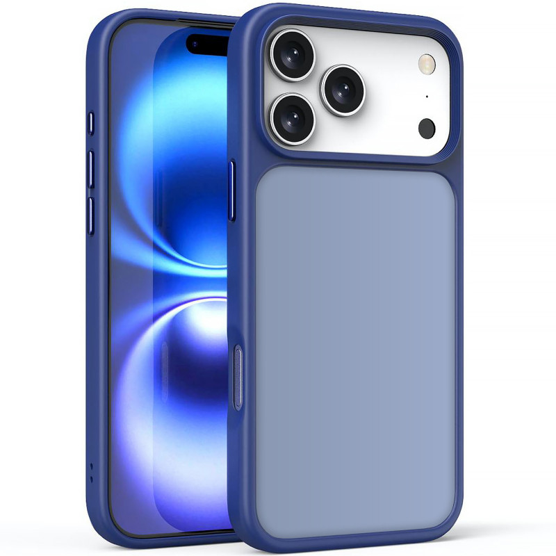 TPU+PC чехол Metal Buttons для Apple iPhone 17 Pro (6.3") (Синий / Navy Blue)
