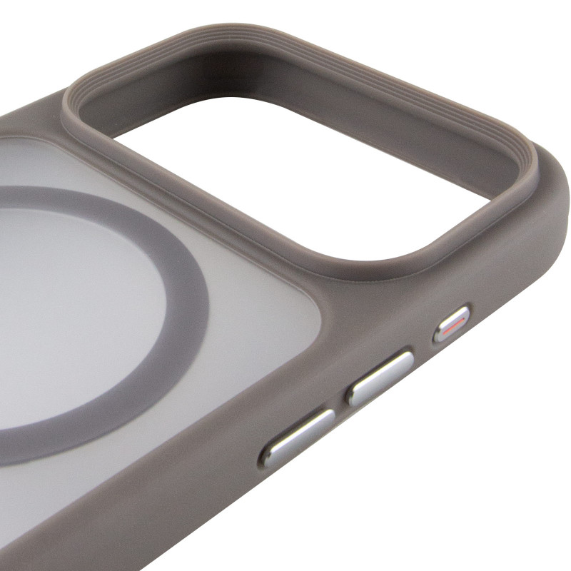 TPU+PC чехол Metal Buttons with Magnetic Fit для Apple iPhone 17 Pro Max (6.9") (Серый / Grey) в магазине vchehle.ua