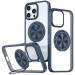 TPU+PC чохол Metal Ring with Magnetic Fit  для Apple iPhone 12 Pro / 12 (6.1") (Синій)