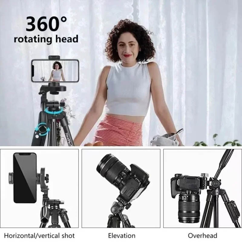 Уцінка Штатив NeePho NP-3180S для зйомки 50-136см з тримачем+пульт (Пошкоджене пакування / Black) в магазині vchehle.ua