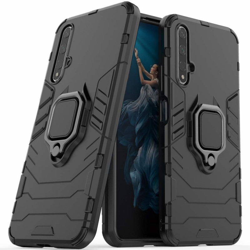 Ударостійкий чохол Transformer Ring for Magnet на Huawei Honor 20 / Nova 5T (Чорний / Soul Black)