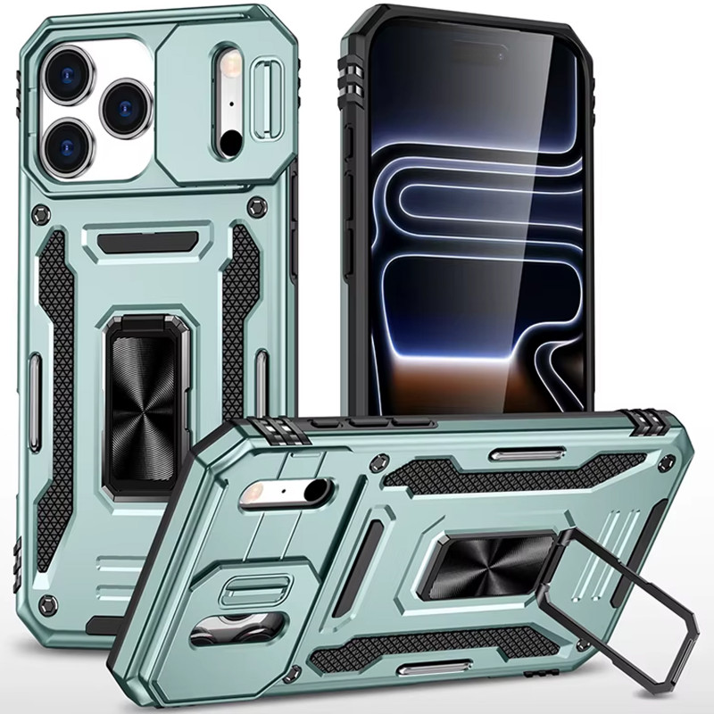 Ударопрочный чехол Camshield Army Ring для Apple iPhone 17 Pro Max / 18 Pro Max (6.9") (Зеленый / Light Green)