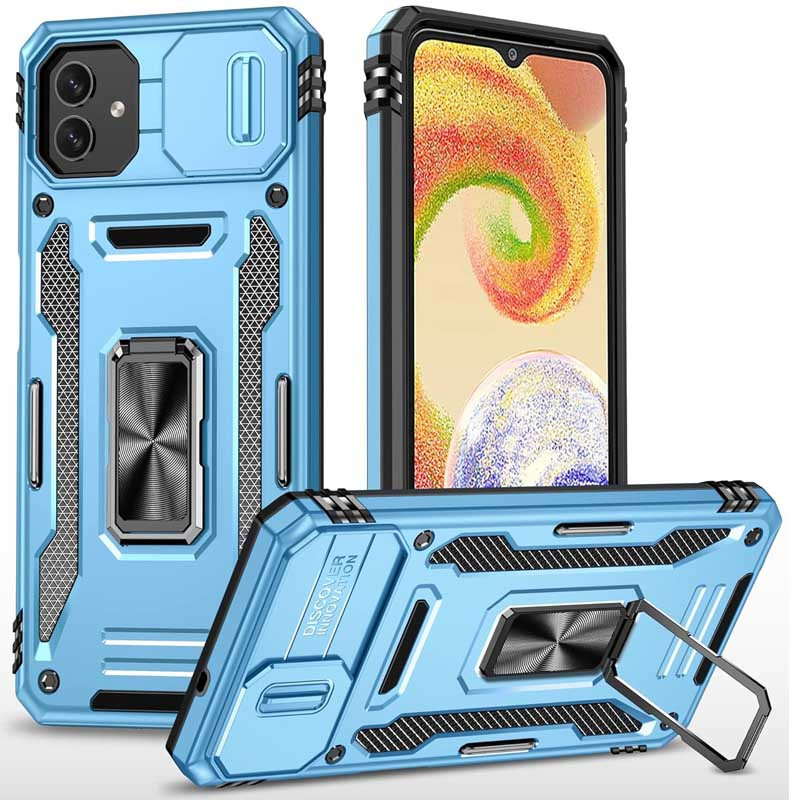 Удароміцний чохол Camshield Army Ring на Samsung Galaxy A08 / A07 (Блакитний / Light Blue)