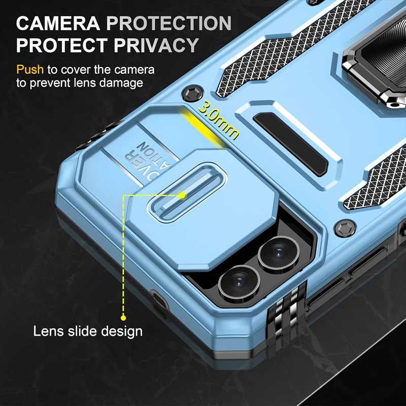 Удароміцний чохол Camshield Army Ring на Samsung Galaxy A08 / A07 (Блакитний / Light Blue) в магазині vchehle.ua