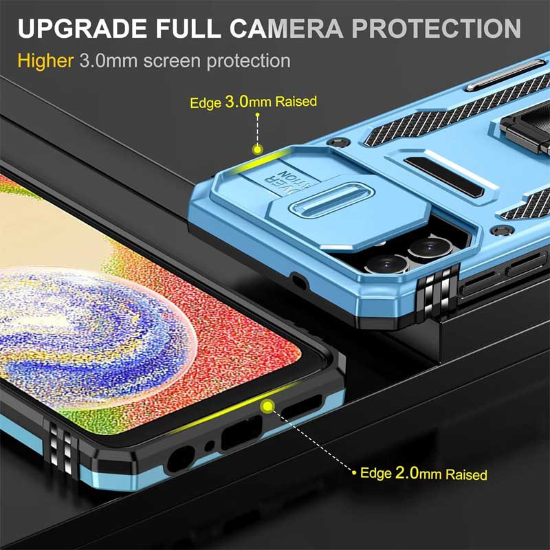Замовити Удароміцний чохол Camshield Army Ring на Samsung Galaxy A08 / A07 (Блакитний / Light Blue) на vchehle.ua