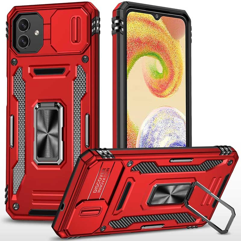 Удароміцний чохол Camshield Army Ring на Samsung Galaxy A08 / A07 (Червоний / Red)
