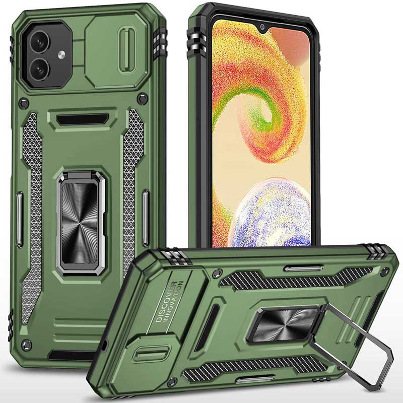 Удароміцний чохол Camshield Army Ring на Samsung Galaxy A08 / A07 (Оливковий / Army Green)