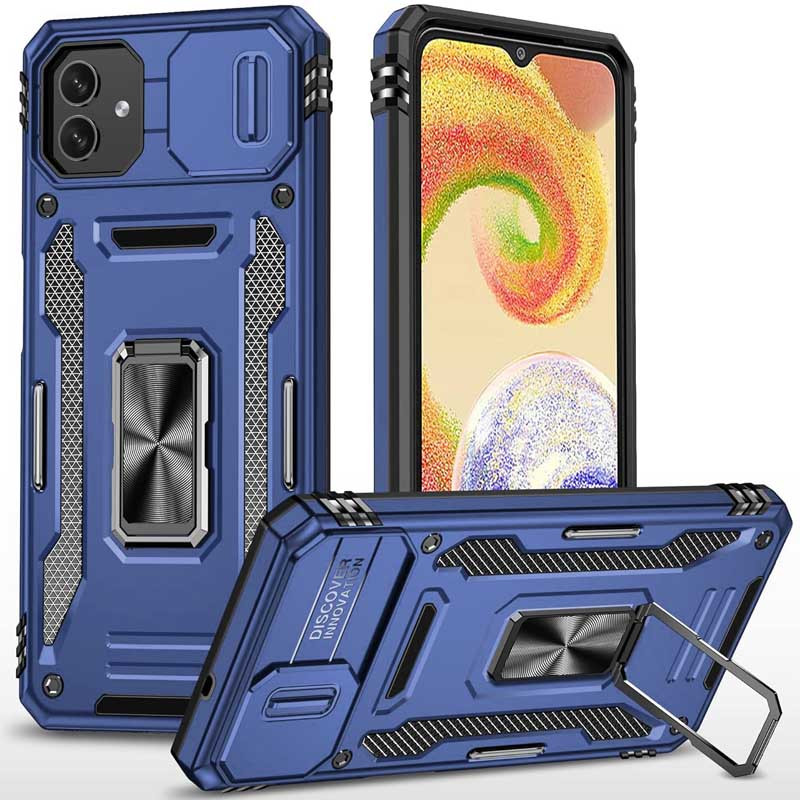 Удароміцний чохол Camshield Army Ring на Samsung Galaxy A08 / A07 (Синій / Navy)
