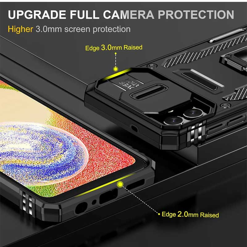 Замовити Удароміцний чохол Camshield Army Ring на Samsung Galaxy A08 / A07 (Чорний / Black) на vchehle.ua