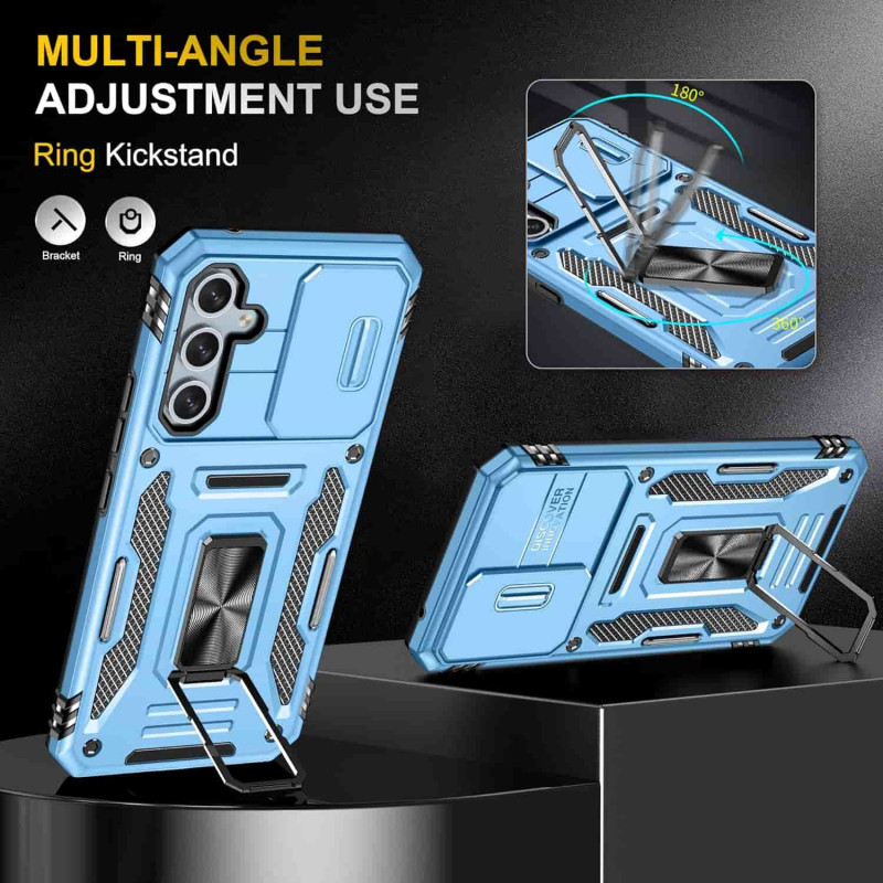 Фото Удароміцний чохол Camshield Army Ring на Samsung Galaxy A57 5G (Блакитний / Light Blue) в маназині vchehle.ua